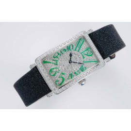 Franck Muller Long Island Series Diamond Square Dial Watch Green