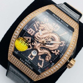 Franck Muller Vsf Factory Diamond Dragon Dial Watch Black