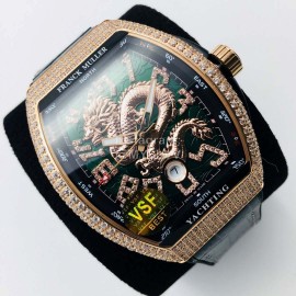 Franck Muller Vsf Factory Diamond Dragon Dial Watch Green