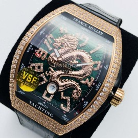 Franck Muller Vsf Factory Diamond Dragon Dial Watch Green