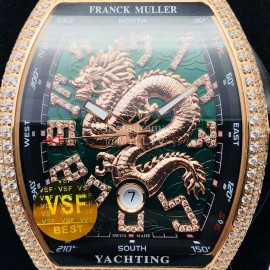 Franck Muller Vsf Factory Diamond Dragon Dial Watch Green
