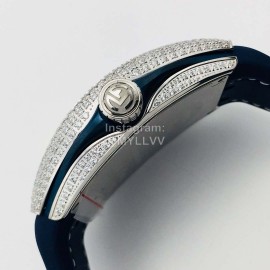 Franck Muller Vsf Factory Silver Diamond Dial Watch 