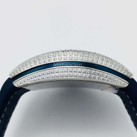 Franck Muller Vsf Factory Silver Diamond Dial Watch 