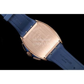 Franck Muller Diamond Dial Leather Strap Watch Rose Red