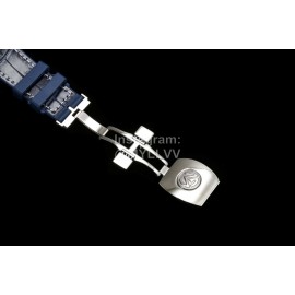 Franck Muller Diamond Dial Leather Strap Watch Silver