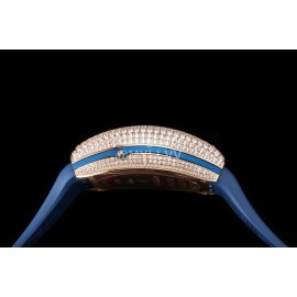 Franck Muller Fashion Diamond Dial Leather Strap Watch