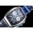 Franck Muller Roman Numeral Dial Rubber Strap Watch Silver