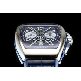 Franck Muller Roman Numeral Dial Rubber Strap Watch Silver