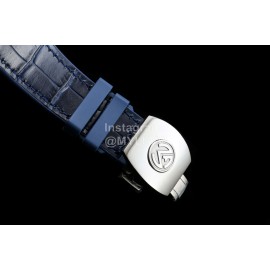 Franck Muller Roman Numeral Dial Rubber Strap Watch Silver