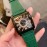 Franck Muller Square Dial Leather Strap Watch For Women Green