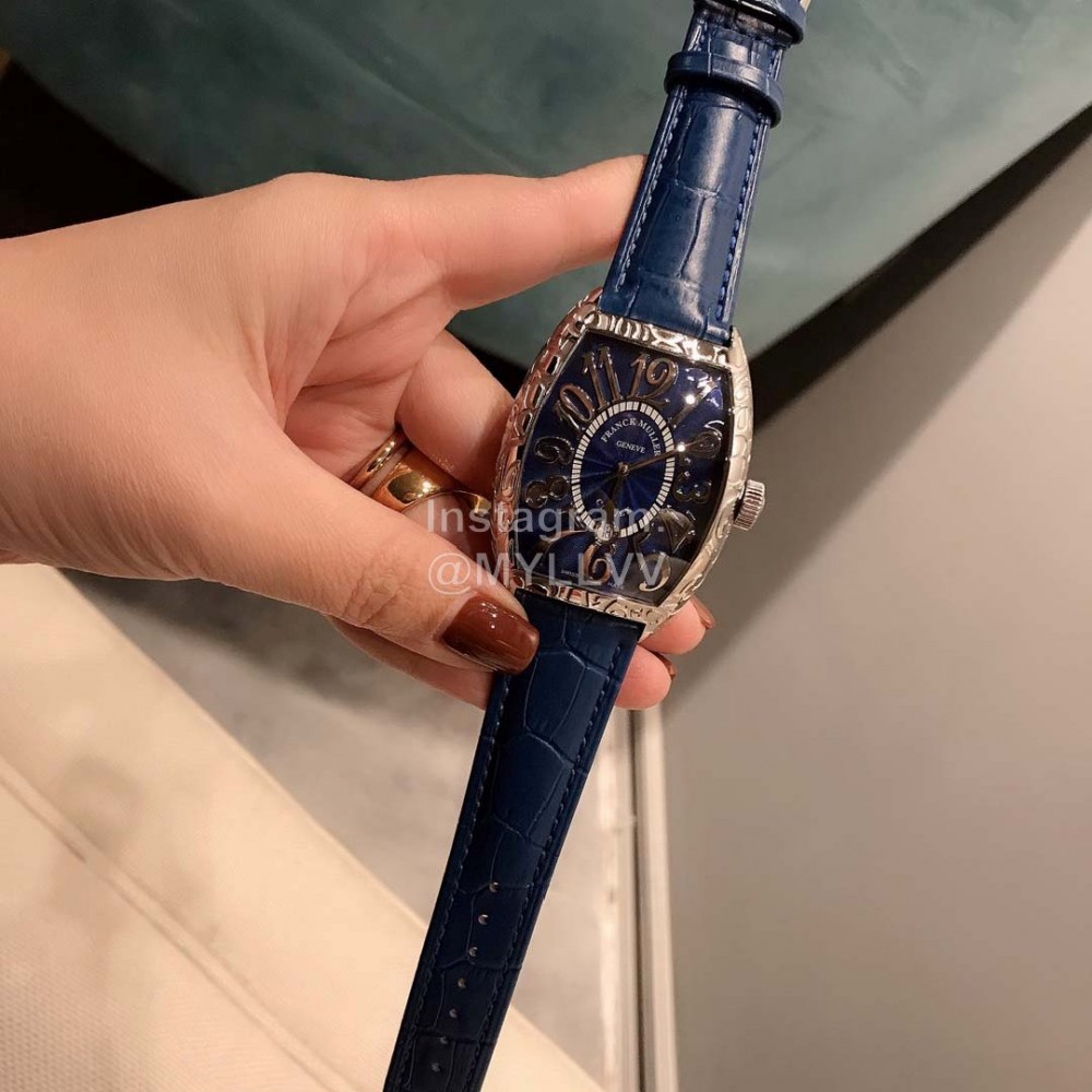 Franck Muller Fm-Casablanc Roman Numeral Dial Navy Strap Watch