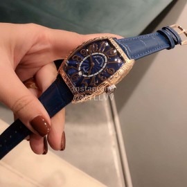 Franck Muller Fm-Casablanc Roman Numeral Dial Navy Strap Watch