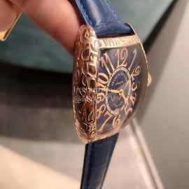 Franck Muller Fm-Casablanc Roman Numeral Dial Navy Strap Watch