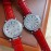 Franck Muller Leather Strap Diamond Dial Watch Red