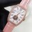 Franck Muller Cowhide Strap Roman Numeral Dial Watch Pink