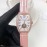 Franck Muller Cowhide Strap Roman Numeral Dial Watch Pink