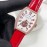 Franck Muller Cowhide Strap Roman Numeral Dial Watch Red