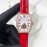 Franck Muller Cowhide Strap Roman Numeral Dial Watch Red
