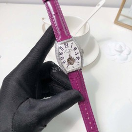 Franck Muller Cowhide Strap Roman Numeral Dial Watch Purple