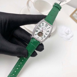 Franck Muller Cowhide Strap Roman Numeral Dial Watch Green