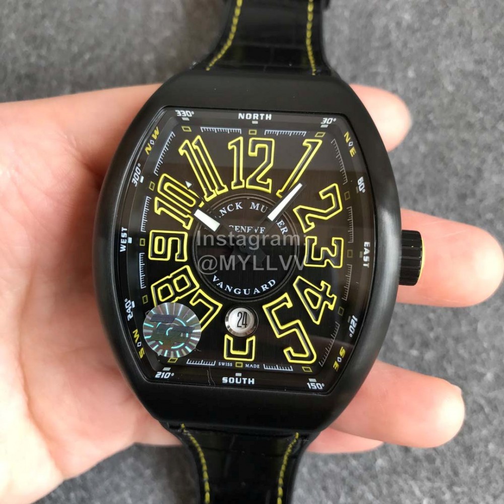 Franck Muller Roman Numeral 45mm Dial Watch Yellow