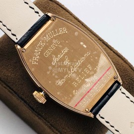 Franck Muller An Factory Diamond Dial Leather Strap Watch Gold