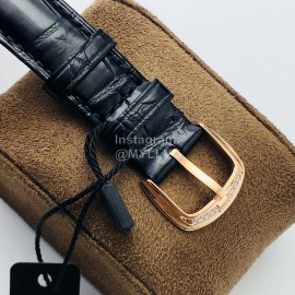 Franck Muller An Factory Diamond Dial Leather Strap Watch Gold