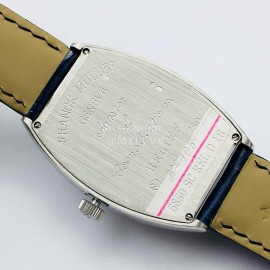 Franck Muller An Factory Diamond Dial Leather Strap Watch Silver