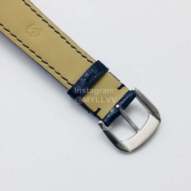 Franck Muller An Factory Diamond Dial Leather Strap Watch Silver