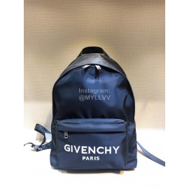 Givenchy Letter Print Canvas Backpack Blue