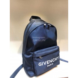Givenchy Letter Print Canvas Backpack Blue