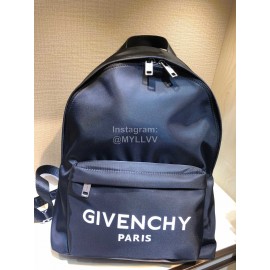 Givenchy Letter Print Canvas Backpack Blue
