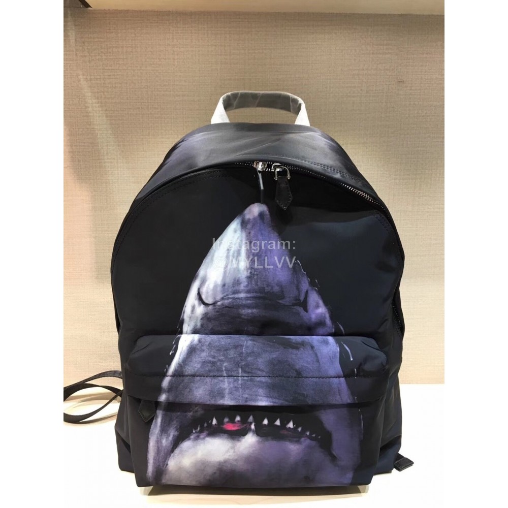 Givenchy Crocodile Head Canvas Backpack Black