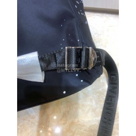 Givenchy White Polka Dot Letter Print Canvas Backpack Black