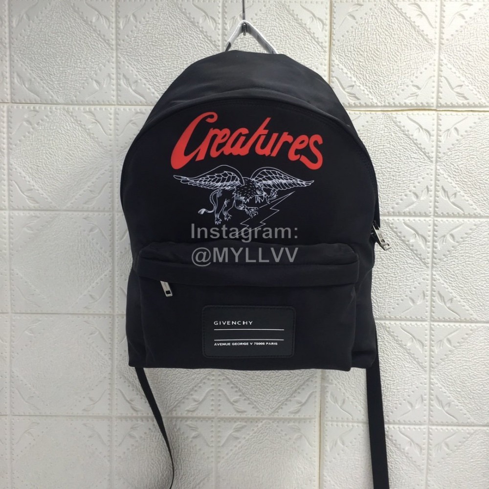 Givenchy Flying Dragon Letter Logo Canvas Backpack Black