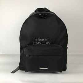 Givenchy Silver Metal Logo Canvas Backpack Black