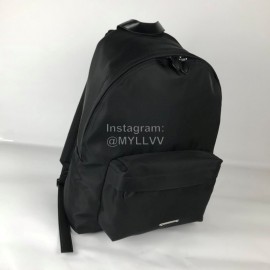 Givenchy Silver Metal Logo Canvas Backpack Black