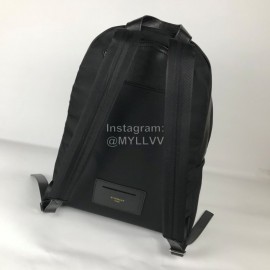 Givenchy Silver Metal Logo Canvas Backpack Black
