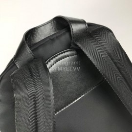 Givenchy Silver Metal Logo Canvas Backpack Black