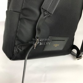 Givenchy Silver Metal Logo Canvas Backpack Black