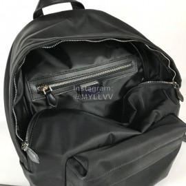 Givenchy Silver Metal Logo Canvas Backpack Black