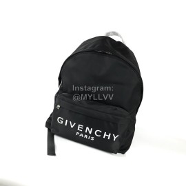 Givenchy White Letter Logo Canvas Backpack Black