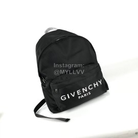 Givenchy White Letter Logo Canvas Backpack Black