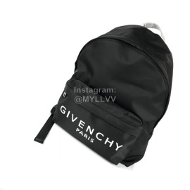 Givenchy White Letter Logo Canvas Backpack Black