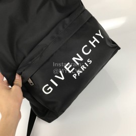 Givenchy White Letter Logo Canvas Backpack Black
