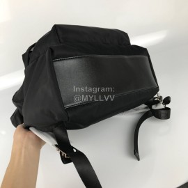 Givenchy White Letter Logo Canvas Backpack Black