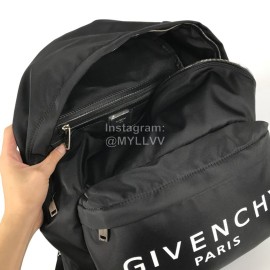 Givenchy White Letter Logo Canvas Backpack Black
