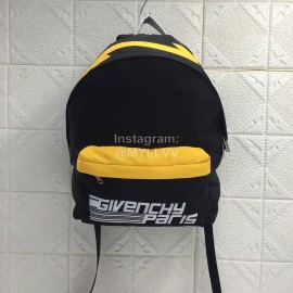 Givenchy Letter Logo Canvas Backpack Black And Yellow Color Matching