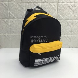 Givenchy Letter Logo Canvas Backpack Black And Yellow Color Matching