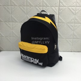 Givenchy Letter Logo Canvas Backpack Black And Yellow Color Matching